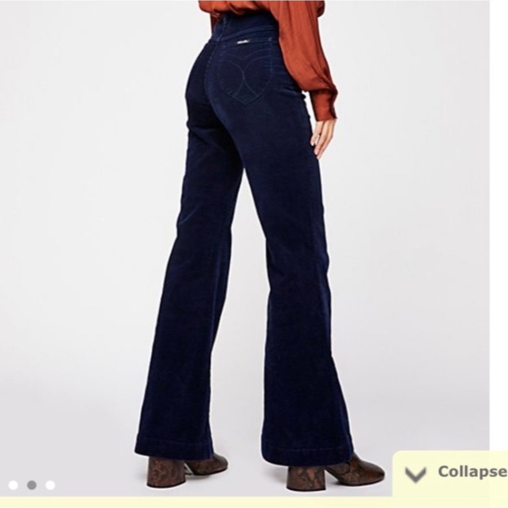 Rolla's Eastcoast Flare Navy Blue High Rise Corduroy Pants - 28